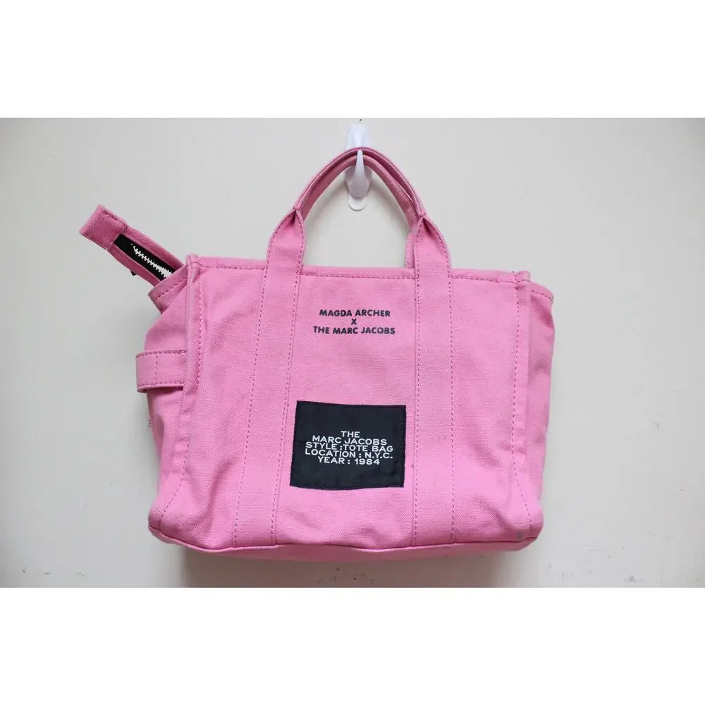 Marc Jacobs Magda Archer Pink Bear Canvas Pink Tote Bag Purse